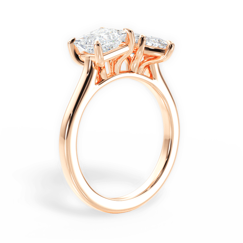 Lorraine Marquise Cut Lab Grown Diamond 18Kt Rose Gold Engagement Ring - View 3