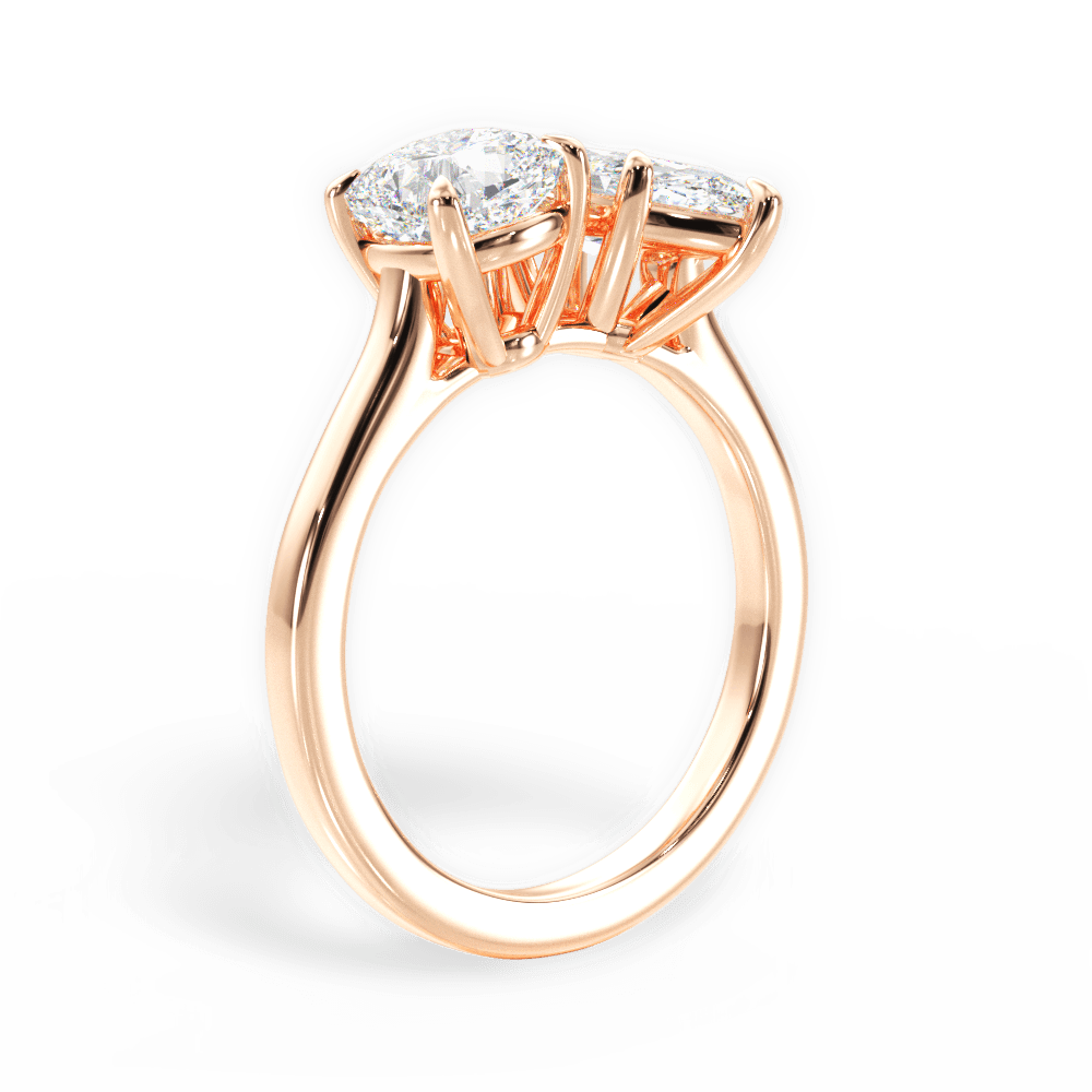 Ellen Marquise Cut Lab Grown Diamond 18Kt Rose Gold Engagement Ring - View 2