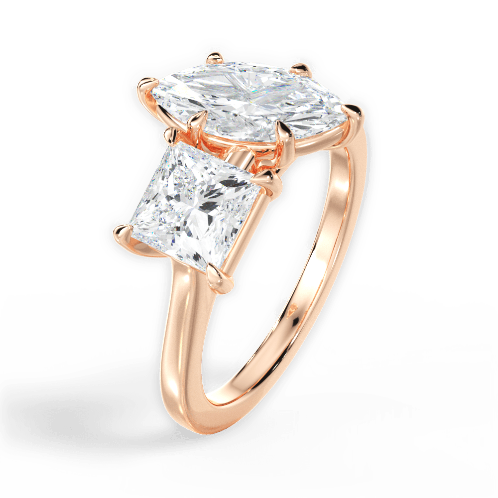 Esther Marquise Cut Lab Grown Diamond 18Kt Rose Gold Engagement Ring - View 4