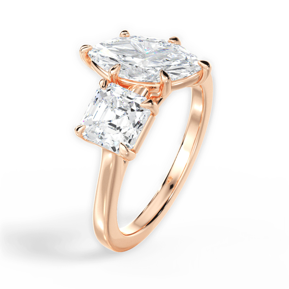 Leticia Marquise Cut Lab Grown Diamond 18Kt Rose Gold Engagement Ring - View 2