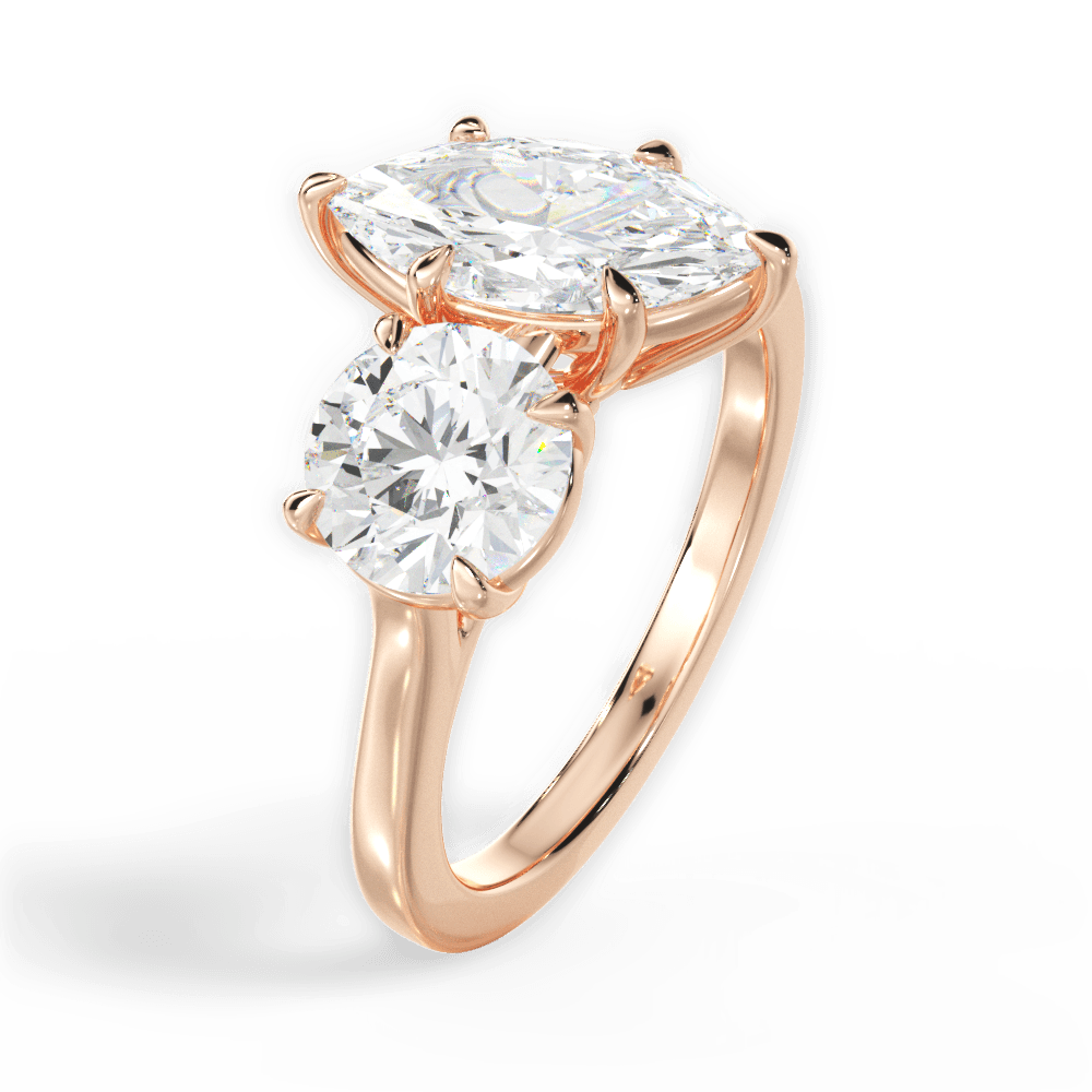 Georgia Marquise Cut Lab Grown Diamond 18Kt Rose Gold Engagement Ring - View 2