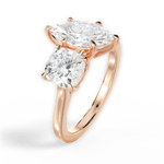 Ellen Marquise Cut Lab Grown Diamond 18Kt Rose Gold Engagement Ring - View 4