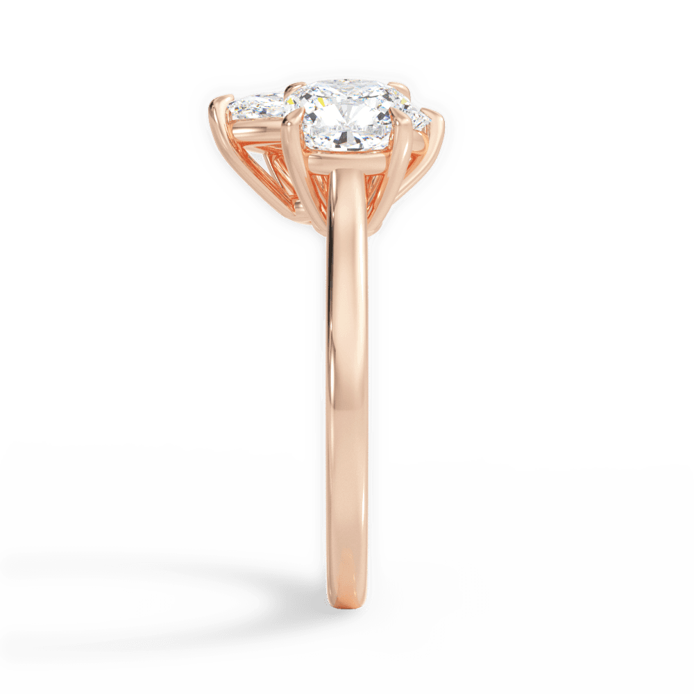 Ellen Marquise Cut Lab Grown Diamond 18Kt Rose Gold Engagement Ring - View 3