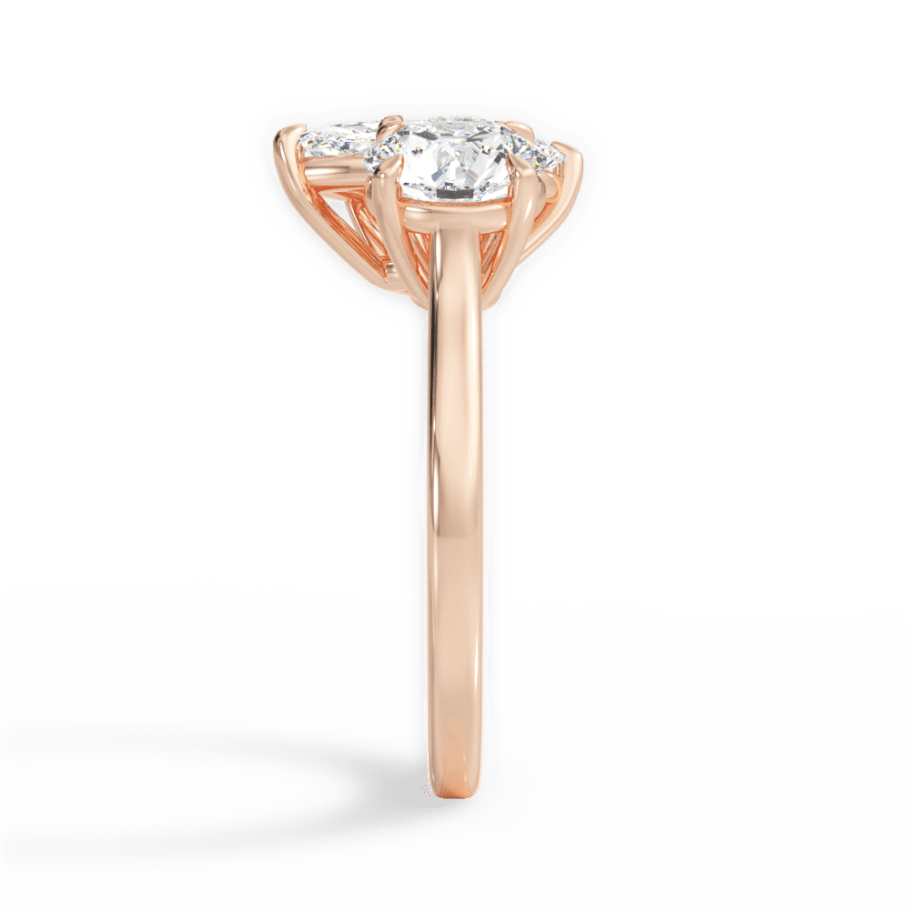 Georgia Marquise Cut Lab Grown Diamond 18Kt Rose Gold Engagement Ring - View 3