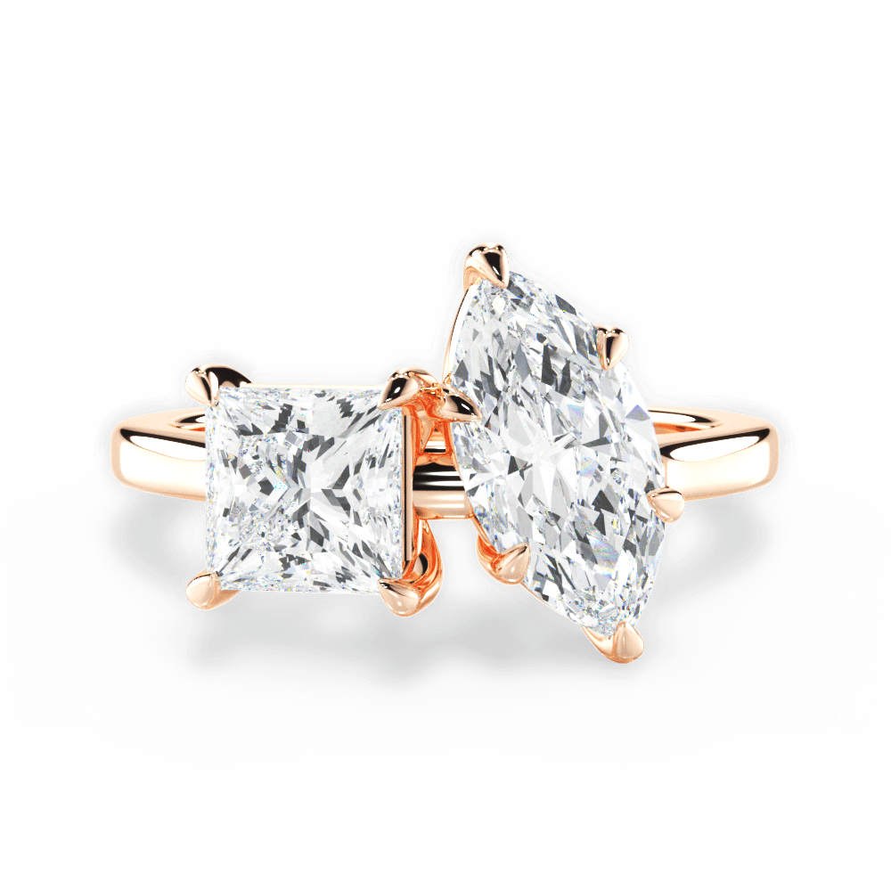 Esther Marquise Cut Lab Grown Diamond 18Kt Rose Gold Engagement Ring