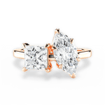 Esther Marquise Cut Lab Grown Diamond 18Kt Rose Gold Engagement Ring