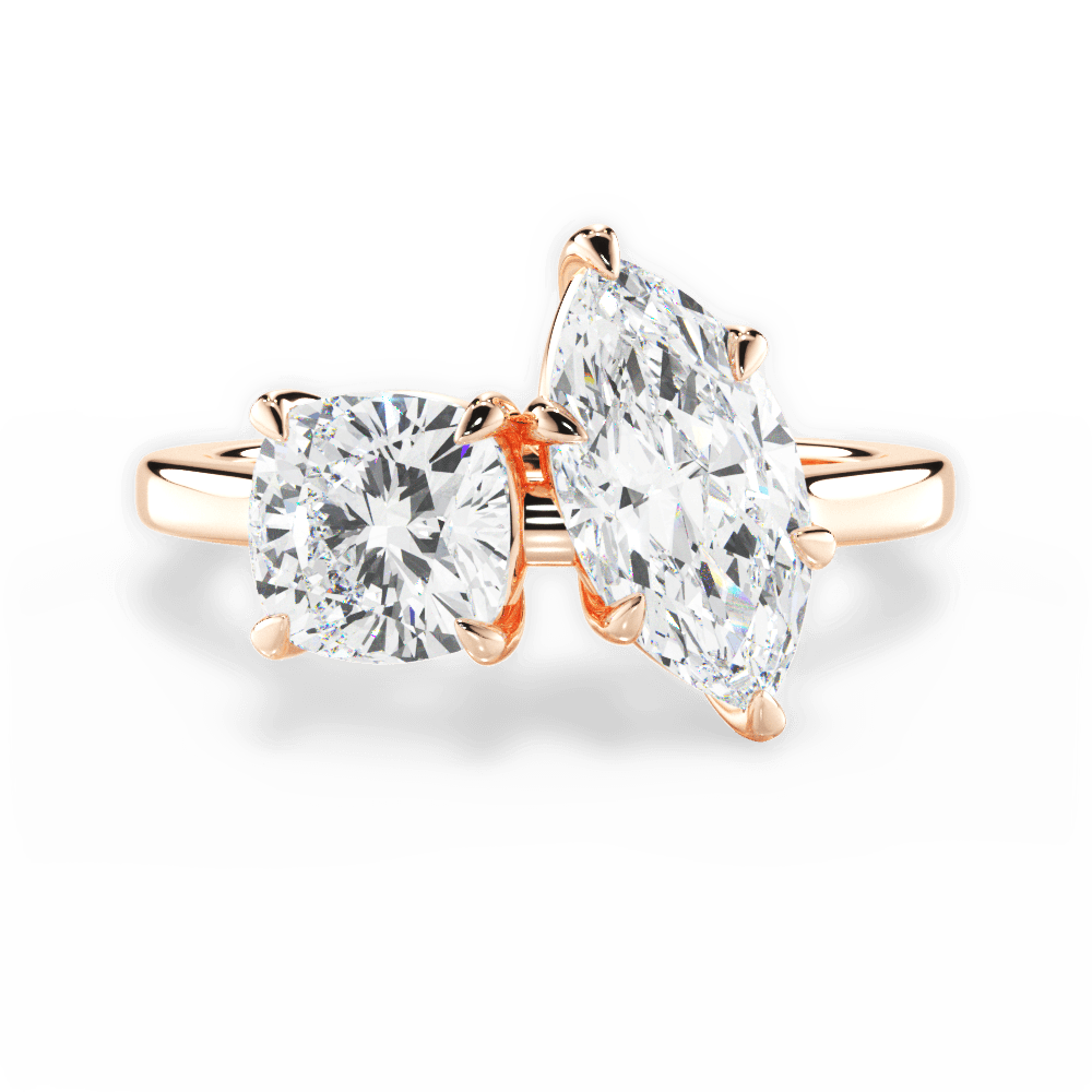 Ellen Marquise Cut Lab Grown Diamond 18Kt Rose Gold Engagement Ring