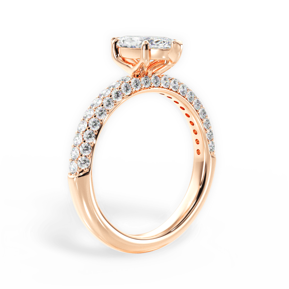 Kylie Marquise Cut Lab Grown Diamond 18Kt Rose Gold Engagement Ring - View 4