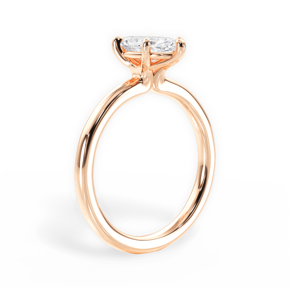 Angela Marquise Cut Lab Grown Diamond 18Kt Rose Gold Engagement Ring - View 2
