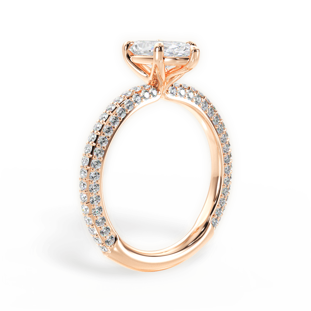 Kristen Marquise Cut Lab Grown Diamond 18Kt Rose Gold Engagement Ring - View 3