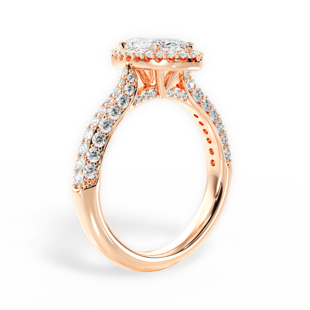 Lucy Marquise Cut Lab Grown Diamond 18Kt Rose Gold Engagement Ring - View 4