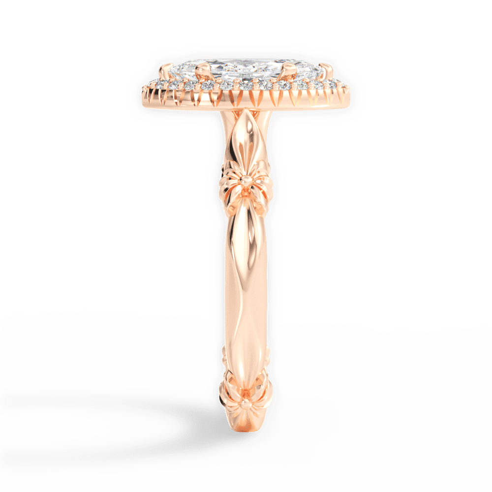 Erica Marquise Cut Lab Grown Diamond 18Kt Rose Gold Engagement Ring - View 3