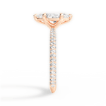 Kristen Marquise Cut Lab Grown Diamond 18Kt Rose Gold Engagement Ring - View 2
