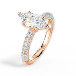 Kylie Marquise Cut Lab Grown Diamond 18Kt Rose Gold Engagement Ring - View 2
