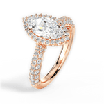 Lucy Marquise Cut Lab Grown Diamond 18Kt Rose Gold Engagement Ring - View 2