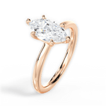 Angela Marquise Cut Lab Grown Diamond 18Kt Rose Gold Engagement Ring - View 3