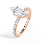 Elsie Marquise Cut Lab Grown Diamond 18Kt Rose Gold Engagement Ring - View 4