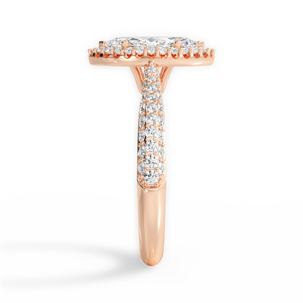 Lucy Marquise Cut Lab Grown Diamond 18Kt Rose Gold Engagement Ring - View 3