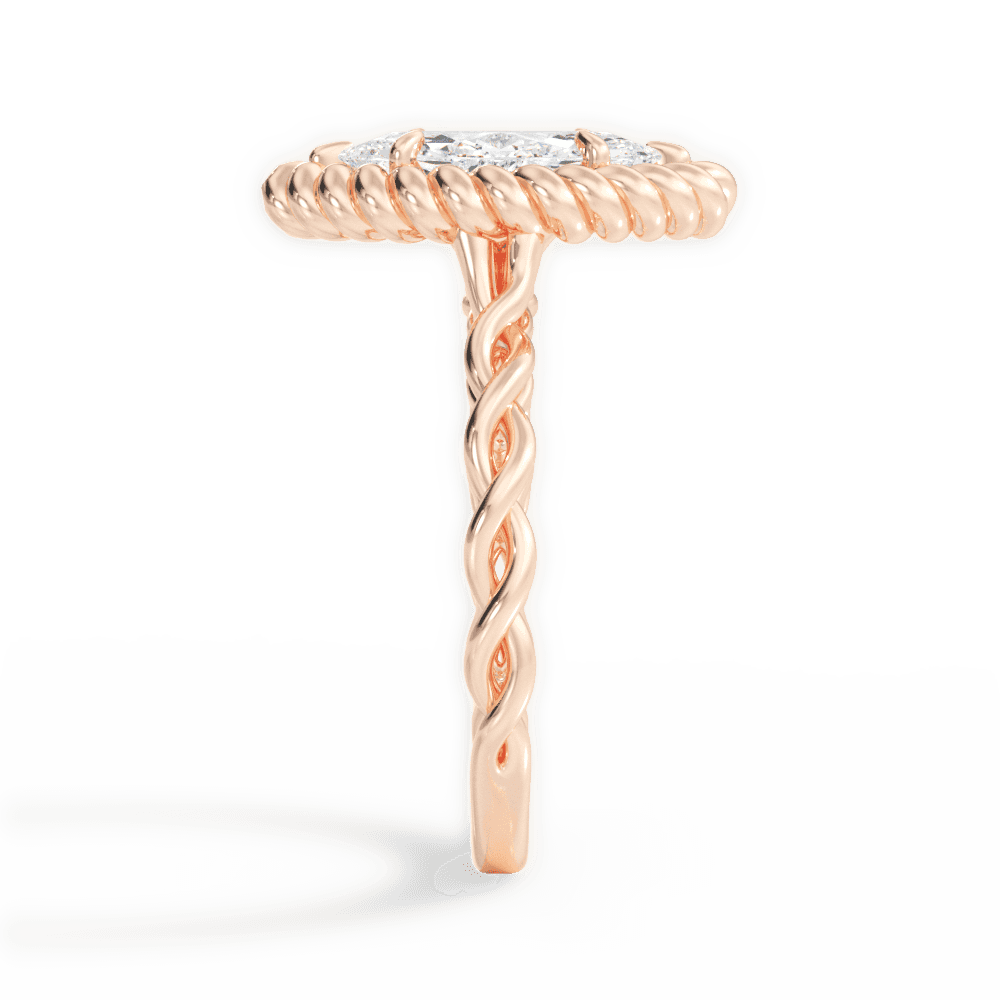 Belinda Marquise Cut Lab Grown Diamond 18Kt Rose Gold Engagement Ring - View 2