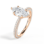 Kristen Marquise Cut Lab Grown Diamond 18Kt Rose Gold Engagement Ring - View 4