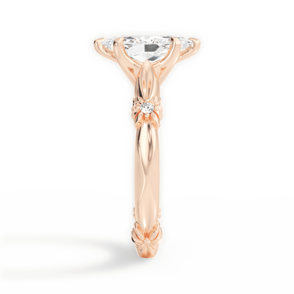 Claire Marquise Cut Lab Grown Diamond 18Kt Rose Gold Engagement Ring - View 4