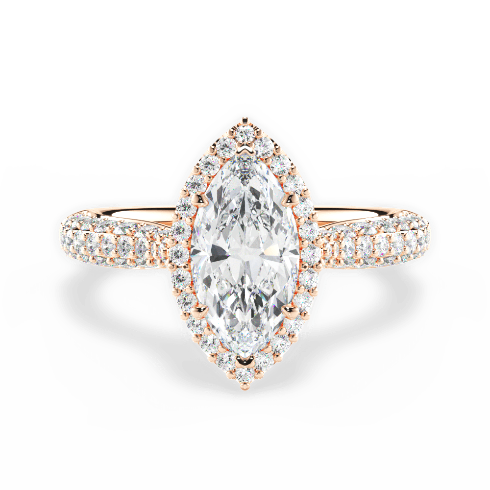 Lucy Marquise Cut Lab Grown Diamond 18Kt Rose Gold Engagement Ring