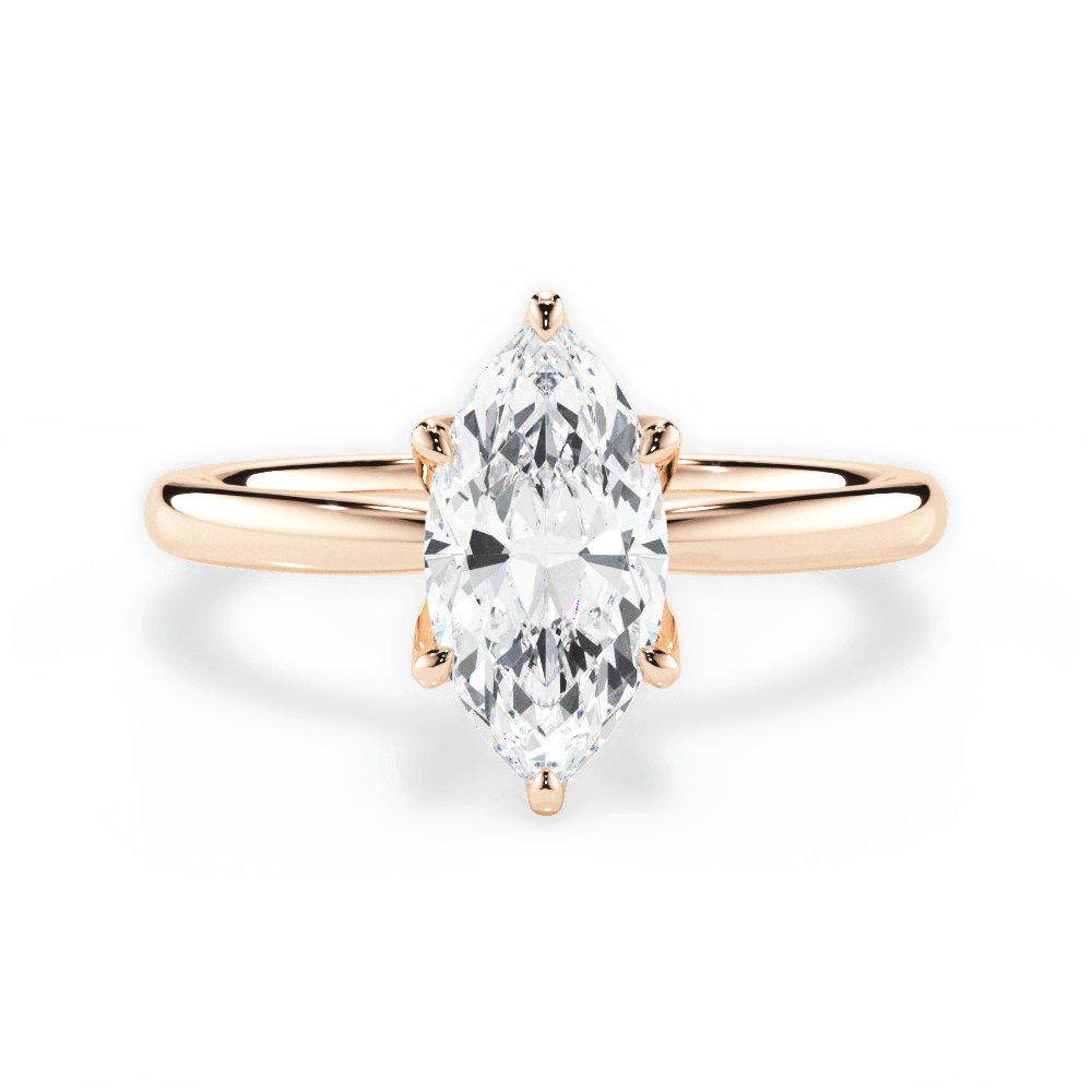 Abigail Marquise Cut Lab Grown Diamond 18Kt Rose Gold Engagement Ring