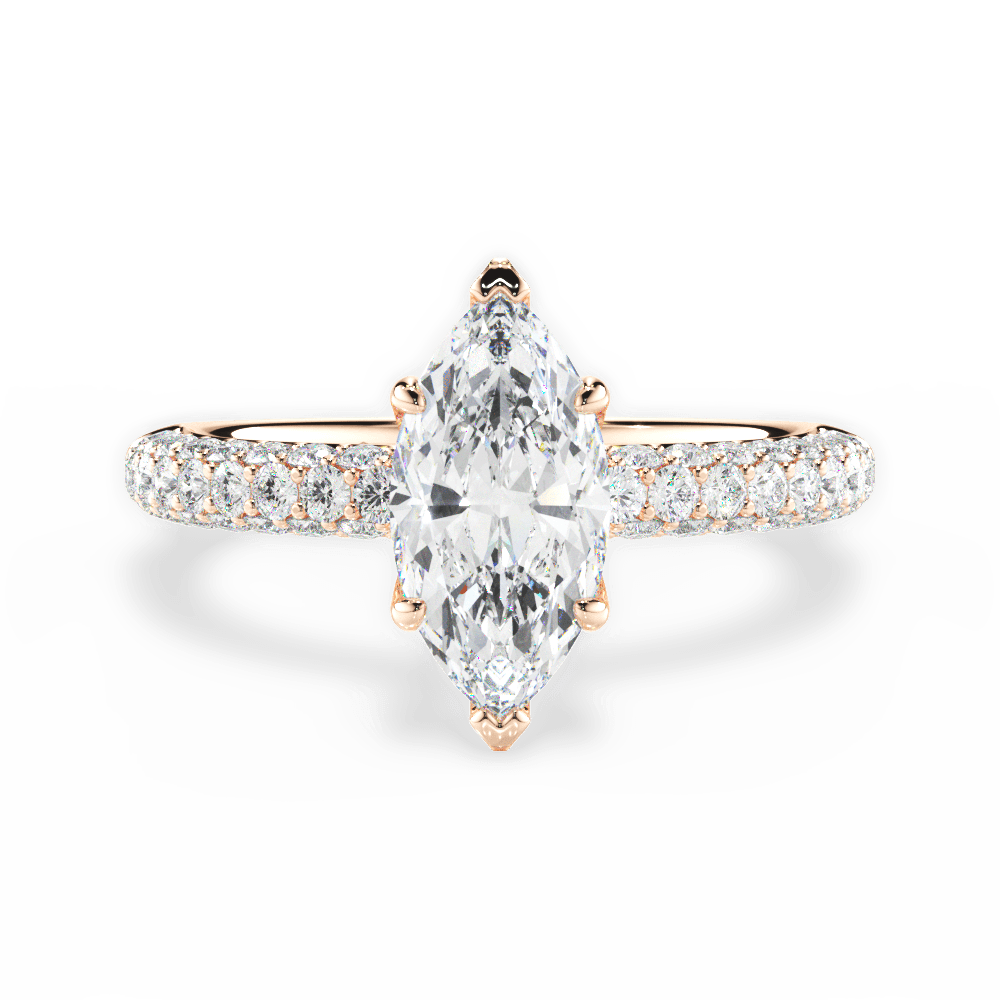 Kylie Marquise Cut Lab Grown Diamond 18Kt Rose Gold Engagement Ring