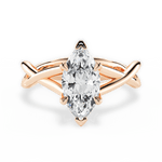 Aubrey Marquise Cut Lab Grown Diamond 18Kt Rose Gold Engagement Ring