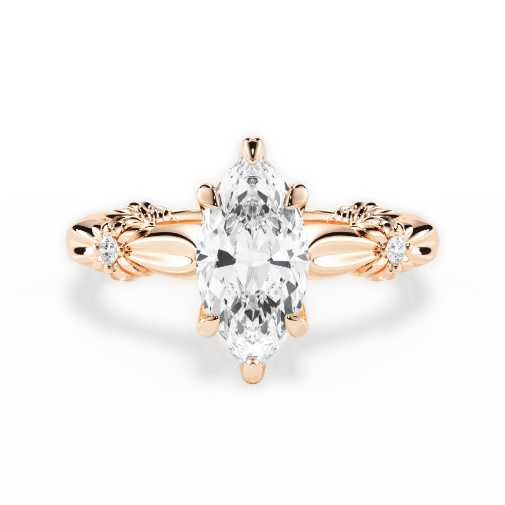 Claire Marquise Cut Lab Grown Diamond 18Kt Rose Gold Engagement Ring
