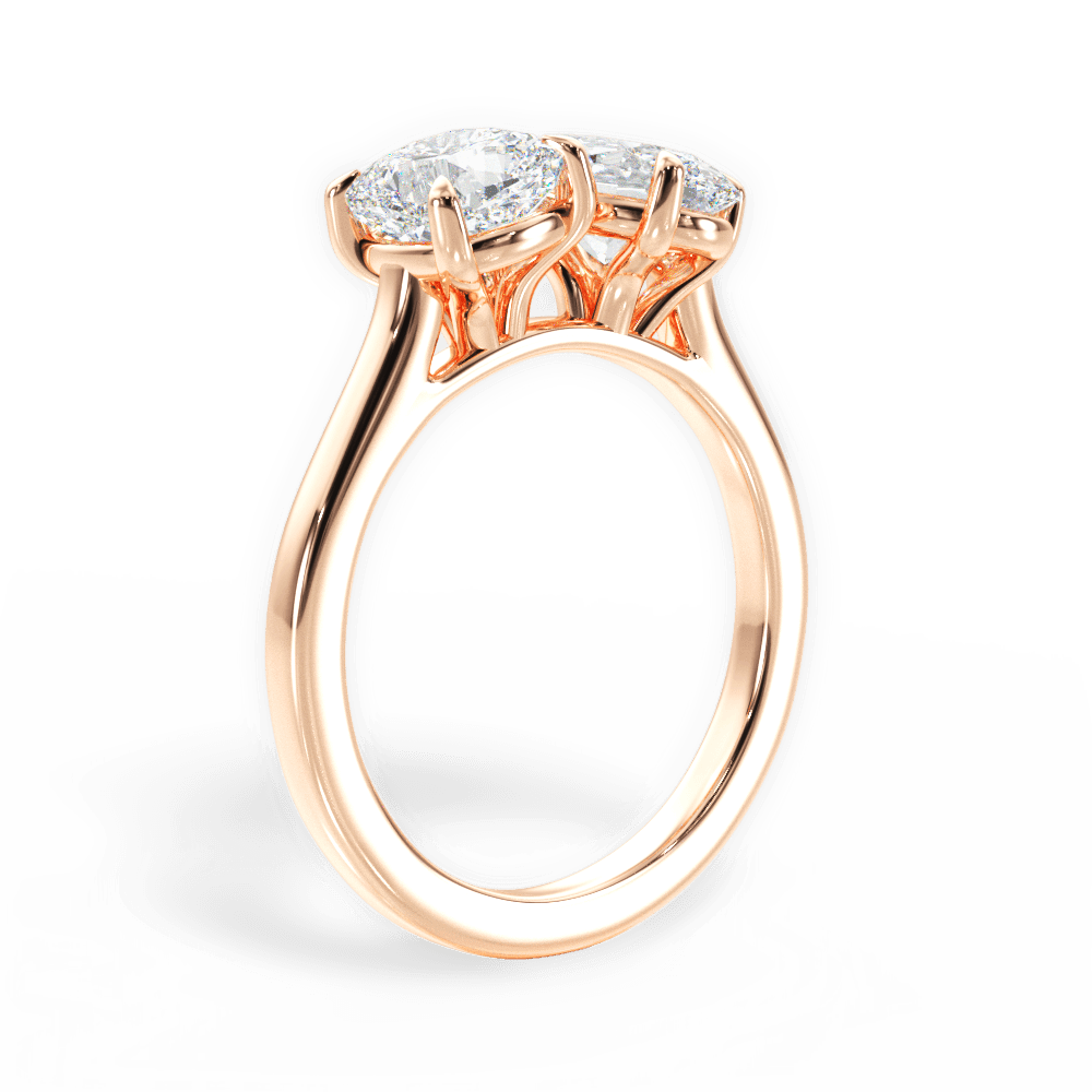 Ellen Oval Cut Lab Grown Diamond 18Kt Rose Gold Engagement Ring - View 3
