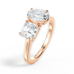 Leticia Oval Cut Lab Grown Diamond 18Kt Rose Gold Engagement Ring - View 3