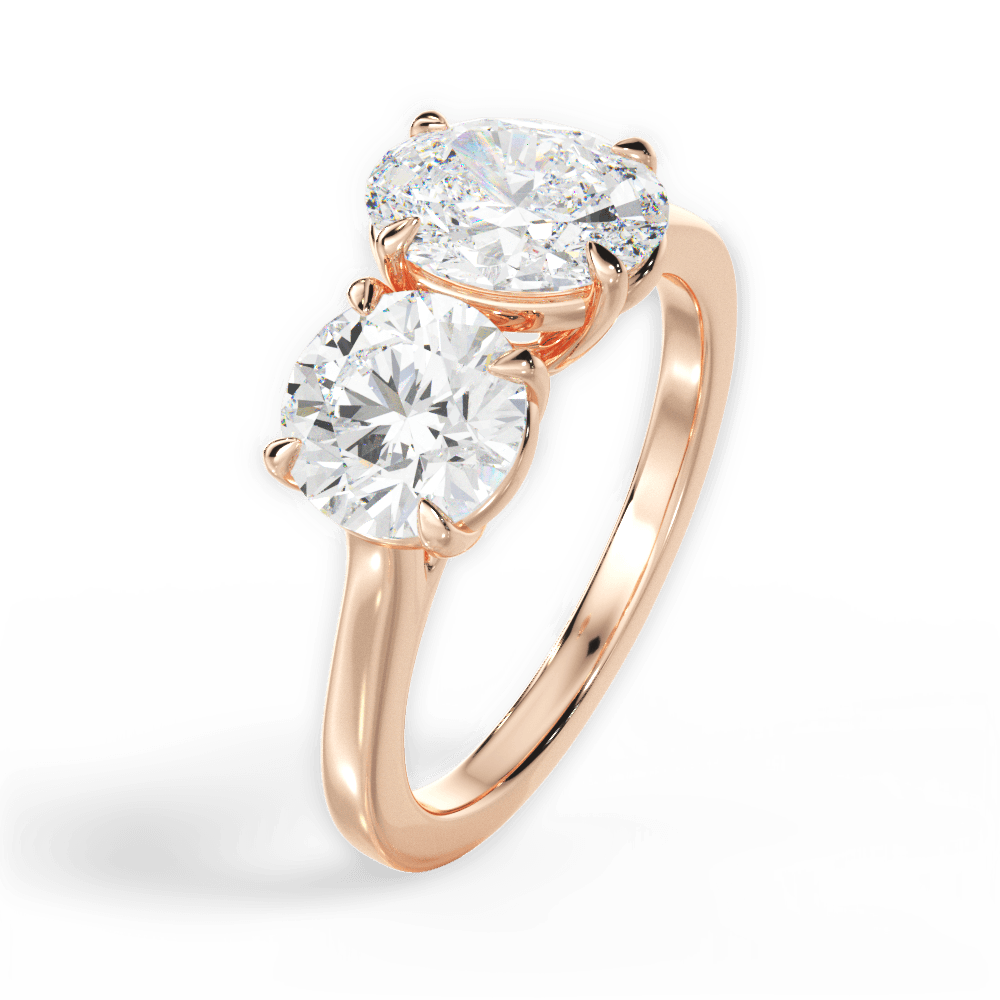 Georgia Oval Cut Lab Grown Diamond 18Kt Rose Gold Engagement Ring - View 4