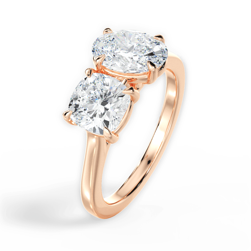 Lila Oval Cut Lab Grown Diamond 18Kt Rose Gold Engagement Ring - View 2