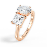 Esther Oval Cut Lab Grown Diamond 18Kt Rose Gold Engagement Ring - View 4