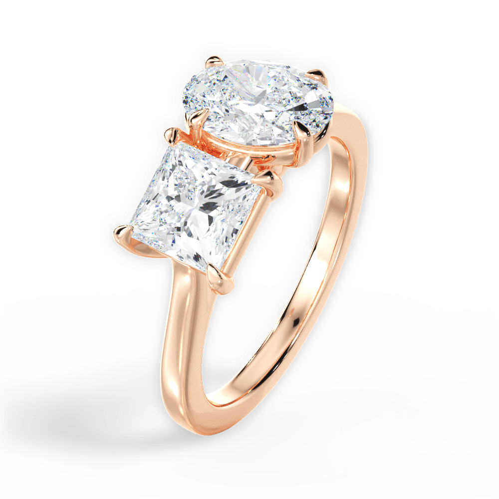 Lorraine Oval Cut Lab Grown Diamond 18Kt Rose Gold Engagement Ring - View 4