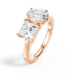 Lorraine Oval Cut Lab Grown Diamond 18Kt Rose Gold Engagement Ring - View 4