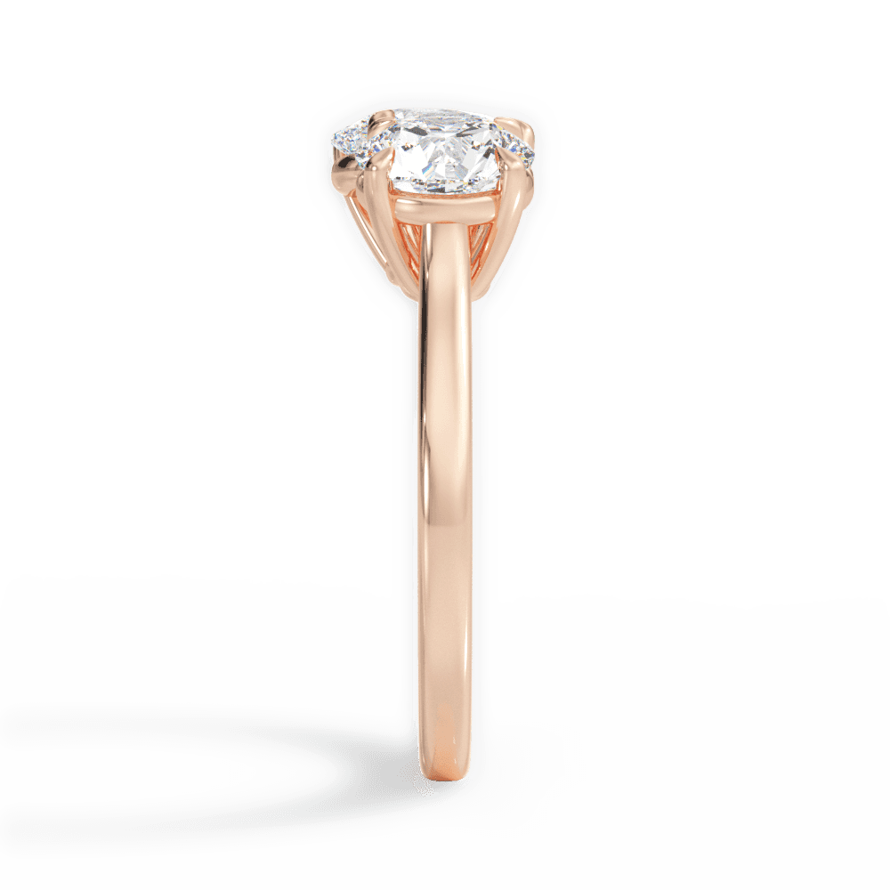 Georgia Oval Cut Lab Grown Diamond 18Kt Rose Gold Engagement Ring - View 3