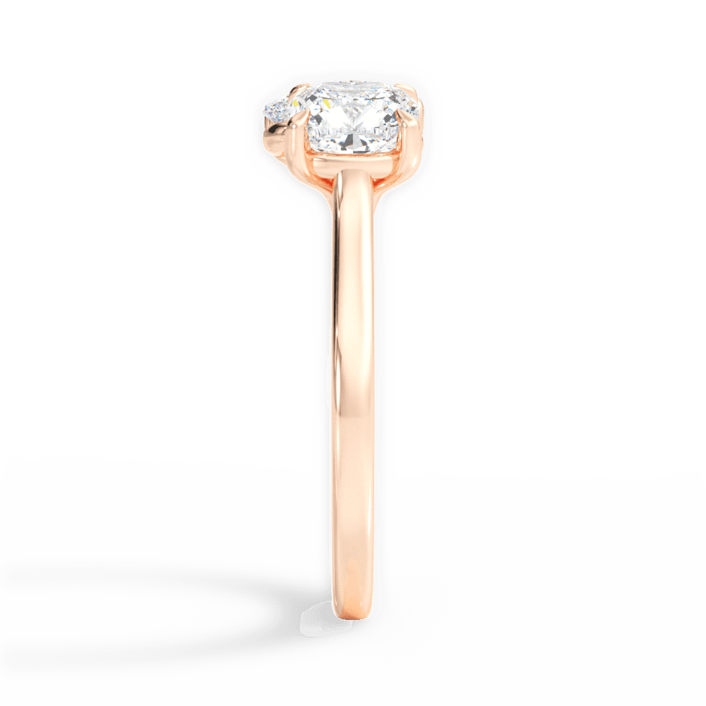 Lila Oval Cut Lab Grown Diamond 18Kt Rose Gold Engagement Ring - View 4