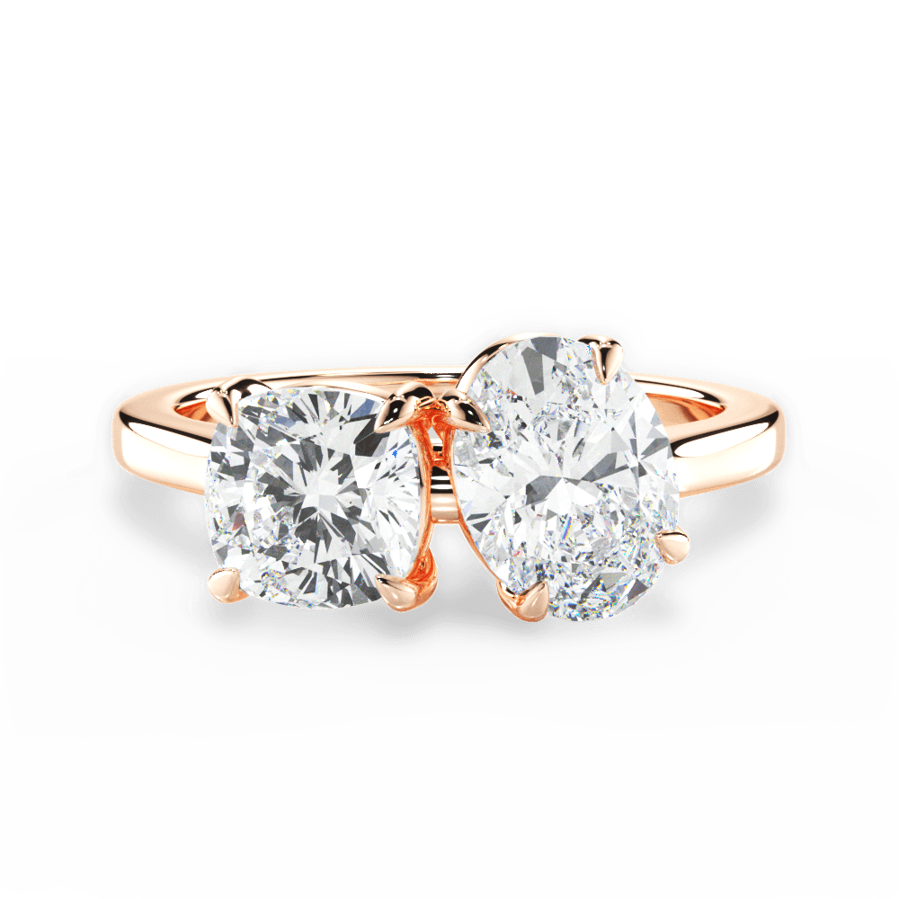 Ellen Oval Cut Lab Grown Diamond 18Kt Rose Gold Engagement Ring