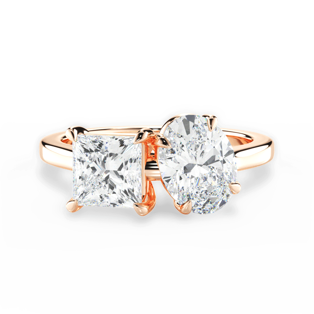 Lorraine Oval Cut Lab Grown Diamond 18Kt Rose Gold Engagement Ring