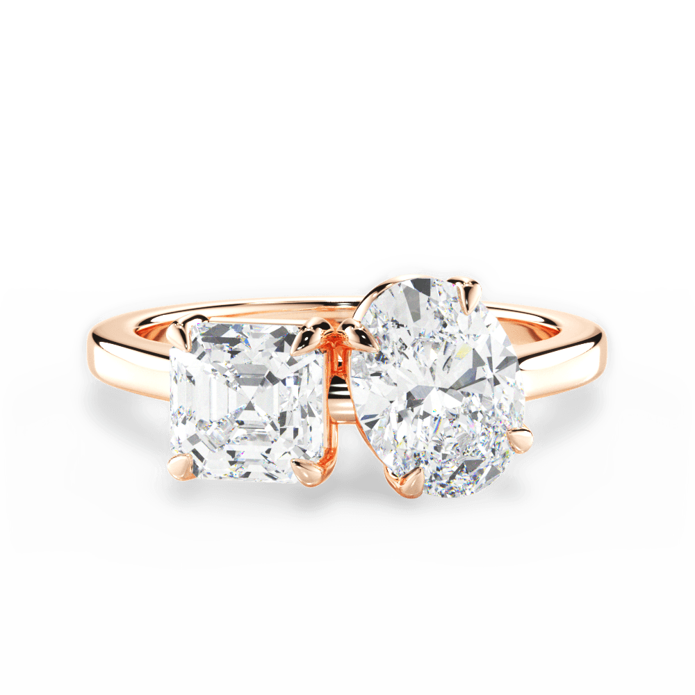 Leticia Oval Cut Lab Grown Diamond 18Kt Rose Gold Engagement Ring
