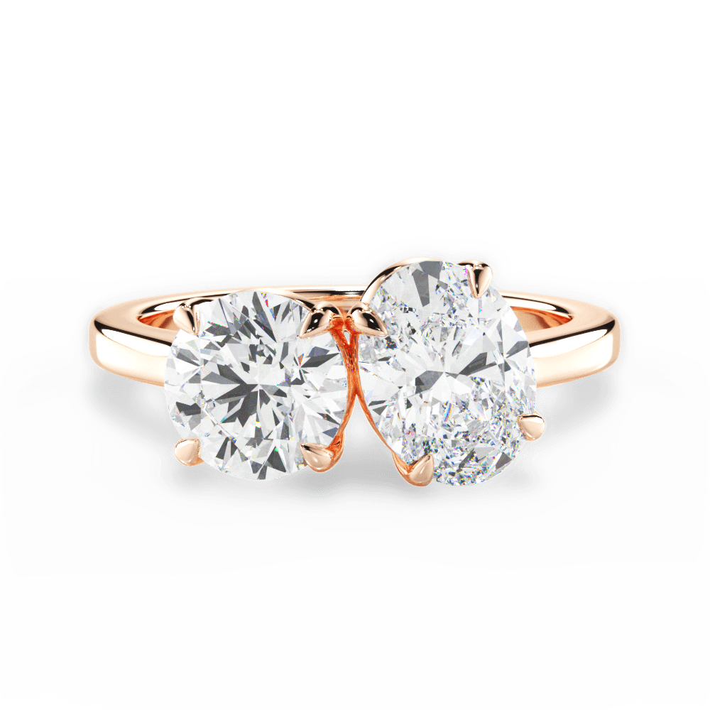 Georgia Oval Cut Lab Grown Diamond 18Kt Rose Gold Engagement Ring
