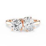Georgia Oval Cut Lab Grown Diamond 18Kt Rose Gold Engagement Ring