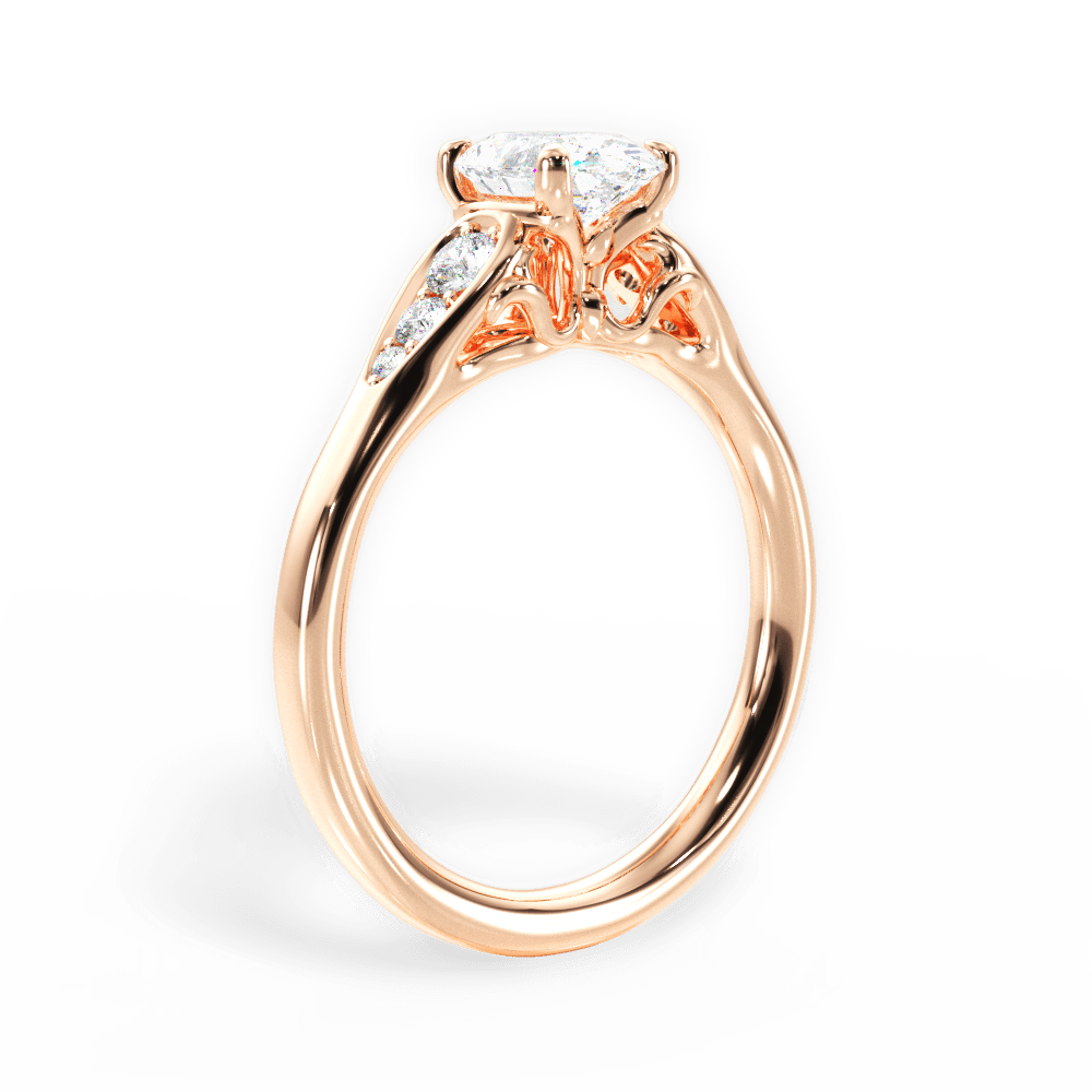 Cecilia Oval Cut Lab Grown Diamond 18Kt Rose Gold Engagement Ring - View 2