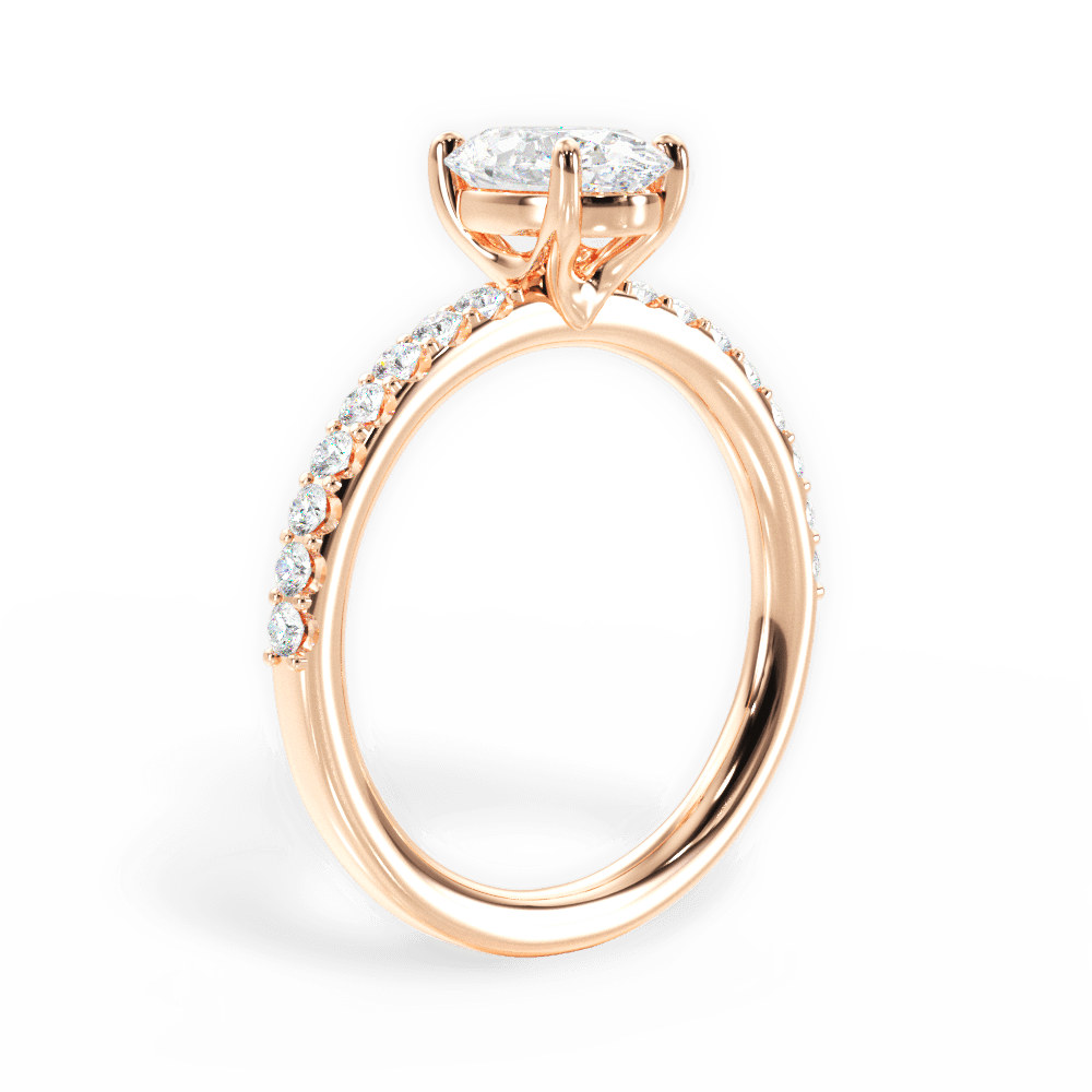 Elsie Oval Cut Lab Grown Diamond 18Kt Rose Gold Engagement Ring - View 3