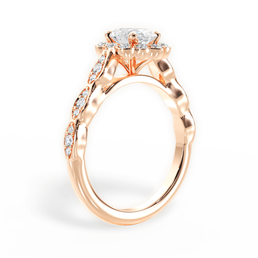 Jane Oval Cut Lab Grown Diamond 18Kt Rose Gold Engagement Ring - View 2