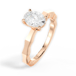 Aaliyah Oval Cut Lab Grown Diamond 18Kt Rose Gold Engagement Ring - View 3