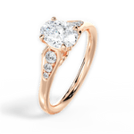 Cecilia Oval Cut Lab Grown Diamond 18Kt Rose Gold Engagement Ring - View 3