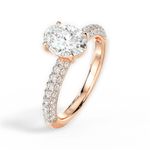 Kylie Oval Cut Lab Grown Diamond 18Kt Rose Gold Engagement Ring - View 4
